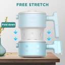 7MD Portable Foldable Kettle Stainless Steel+Silicon With 800mL Capacity & 800W Power