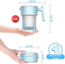 7MD Portable Foldable Kettle Stainless Steel+Silicon With 800mL Capacity & 800W Power
