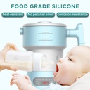 7MD Portable Foldable Kettle Stainless Steel+Silicon With 800mL Capacity & 800W Power