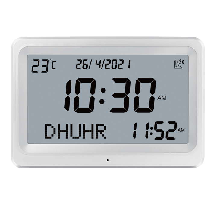 7MD Azan Clock With Prayer & Azan Reminders, Temperature Display