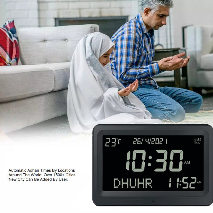 7MD Azan Clock With Prayer & Azan Reminders, Temperature Display