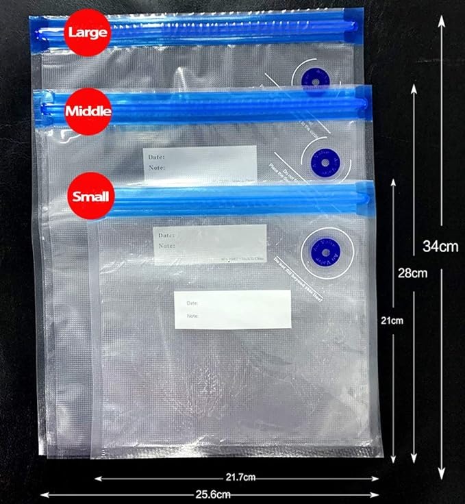 7MD USB Rechargeable Portable Vacuum Sealing Machine + 50 Pcs Reuseable Vacuum Air Bags | 7MD2427 |