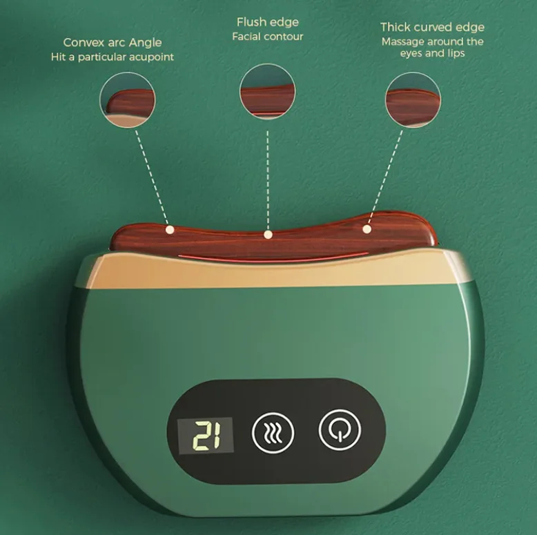7MD Electric Rechargeable Scrapping Board For Face & Skin With 12 Working Modes, Hot Compress / Vibration