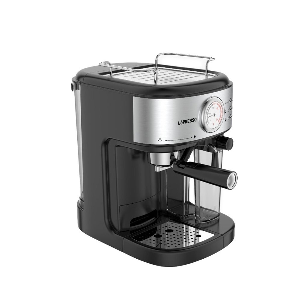 LePresso Coffee Machine 20 Bar Powerful Pressure Pump With Capsule Filter and Funnel - Black | LP20BCMCFBK |