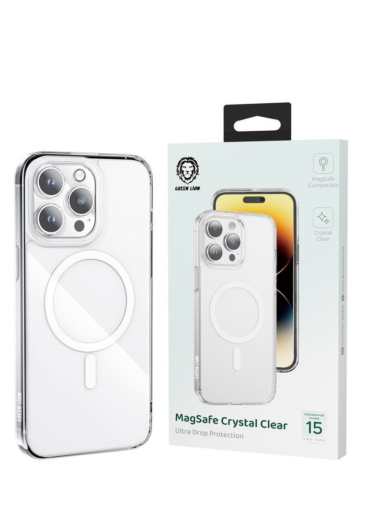 Green Lion Magsafe Crystal Clear Case for iPhone 15 Pro / Pro Max - Clear | GNMCRYC15 |
