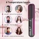 Cordless Hair Straightener Brush, 2 in 1 Portable Flat Iron & Straightening Brush with Built-in 4800 mAh Battery | LH-2201 |