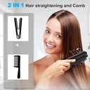 Cordless Hair Straightener Brush, 2 in 1 Portable Flat Iron & Straightening Brush with Built-in 4800 mAh Battery | LH-2201 |