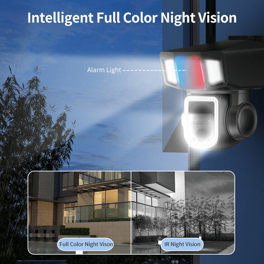 7MD Camera Solar Triple Lens Linkage Camera 10x Zoom with Dual Network (4G + WiFi) Model:7MD2430