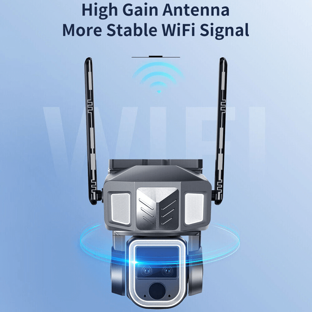 7MD Camera Solar Triple Lens Linkage Camera 10x Zoom with Dual Network (4G + WiFi) Model:7MD2430