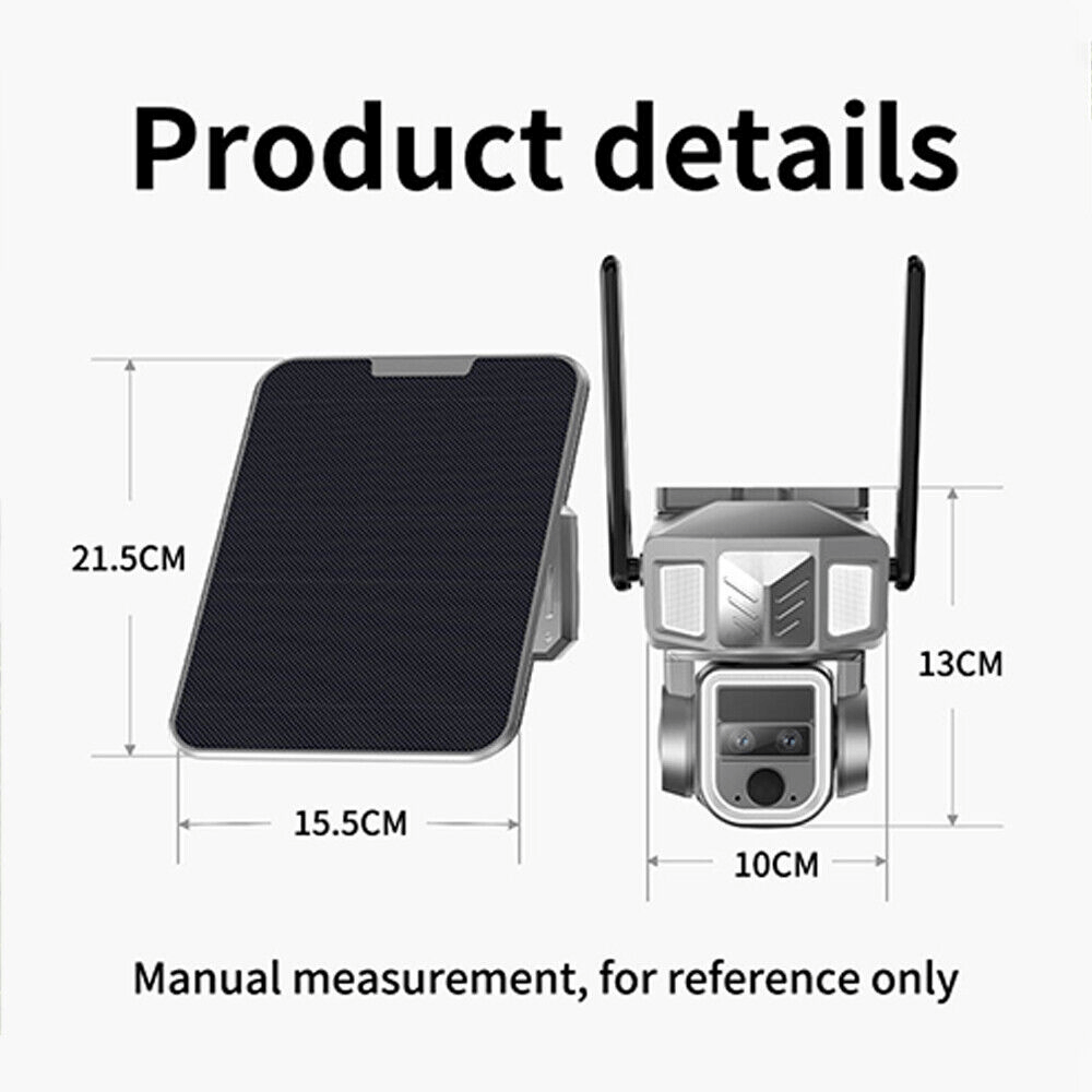 7MD Camera Solar Triple Lens Linkage Camera 10x Zoom with Dual Network (4G + WiFi) Model:7MD2430