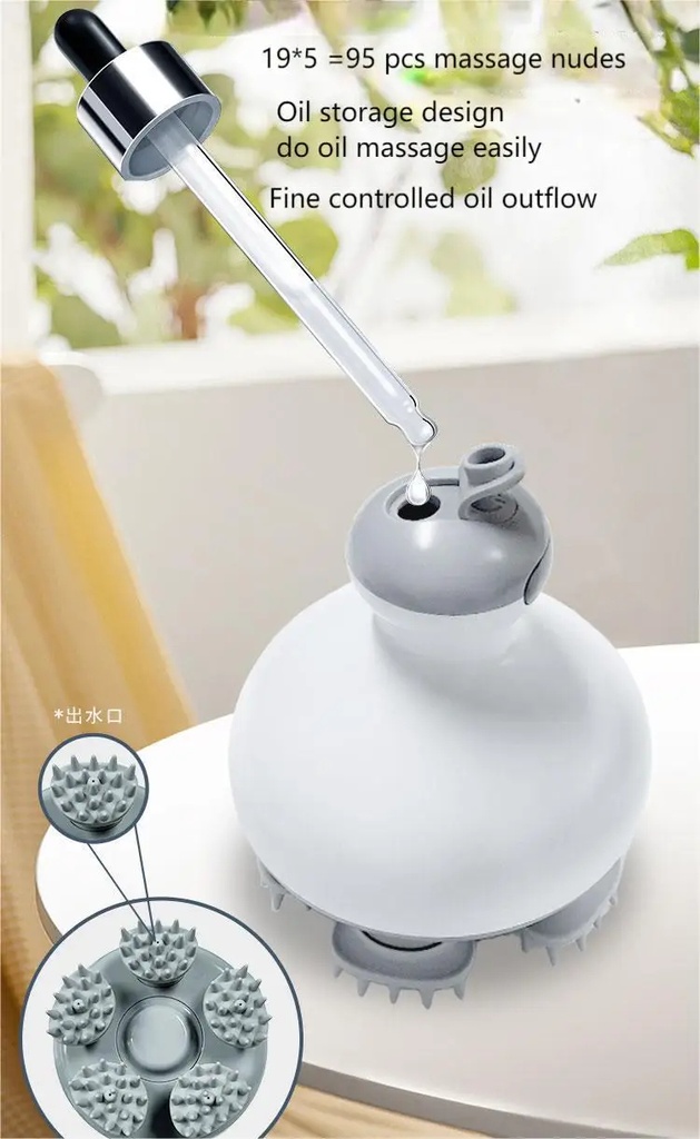 7MD Portable Head Care Massager Pro With 4 Speed Levels & Rechargeable Battery 1200 mAh Model:7MD2414