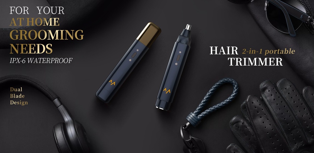 7MD 2 in 1 Portable Hair Trimmer Electric Shaving Nasal Nose & Ear Hair Facial Epilator Trimmer Model:7MD2433