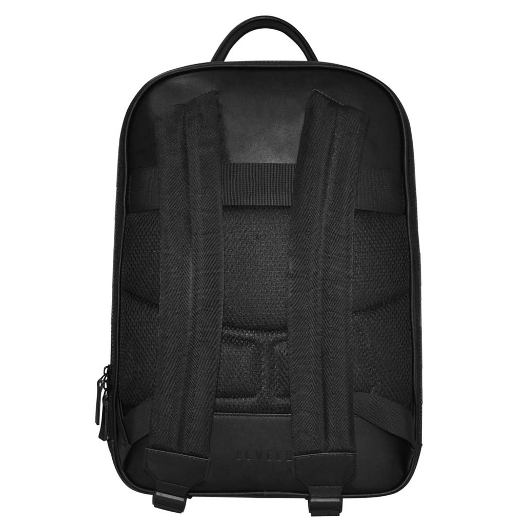 Levelo Gracia PU Leather Water Resistant Black Universal Backpack | LVLUFBGBK |