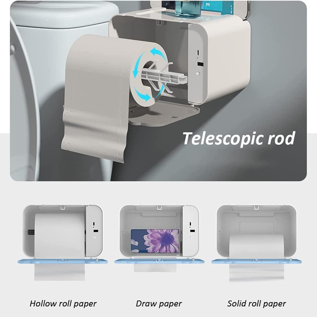Smart Paper Towel Dispenser, Wall Mounted Paper Towel Dispenser, Induction Automatic Paper Output, USB Charging, Toilet Paper Holder Tissue Box, for Bathroom Kitchen Living Room |