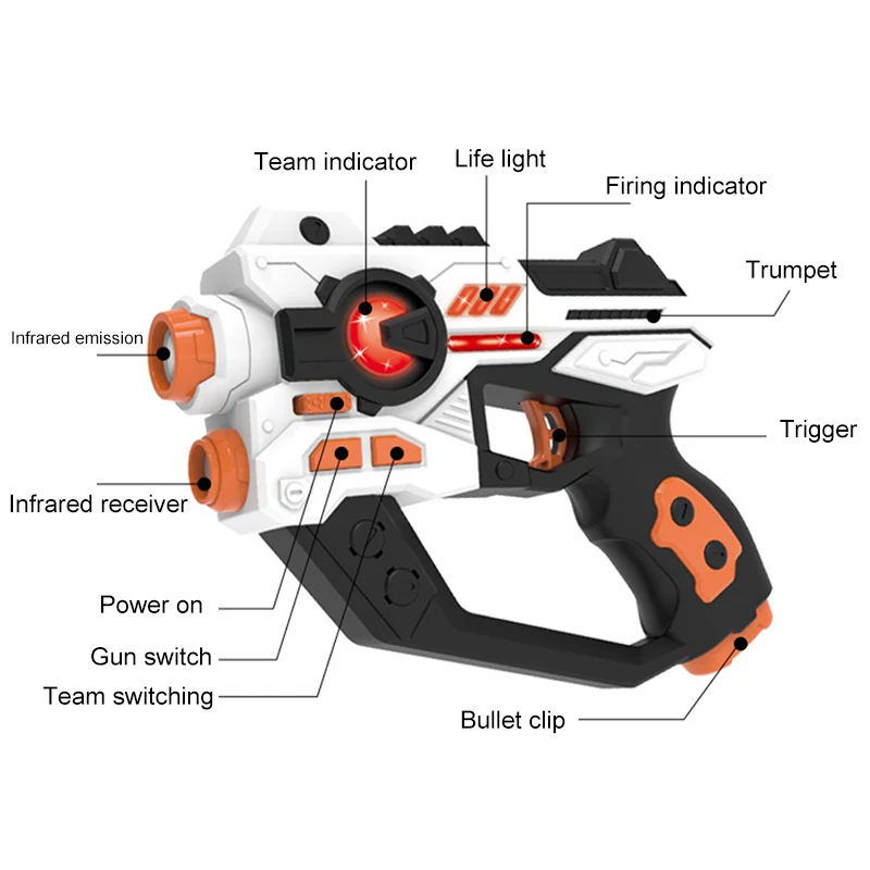 CSTAG Canhui Toys hooting Game Infrared Inductive Interactive Electronic Blaster Battle Infrared Laser Tag Gun Toy Kids Outdoor Gun Toys BB8975T