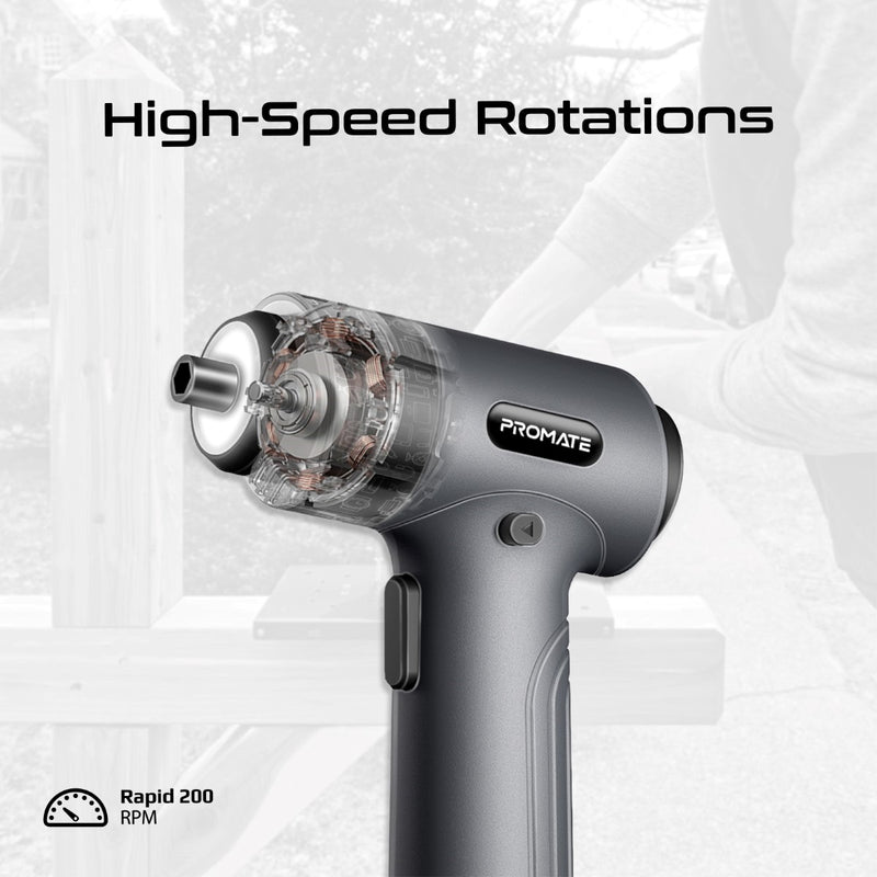 Promate 36-Pieces Wireless Electric Screwdriver Kit with LED Fill Light | ProTools-31G |