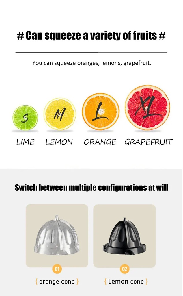7MD Electric Citrus Juicer With 600W Power | 7MD2419 |