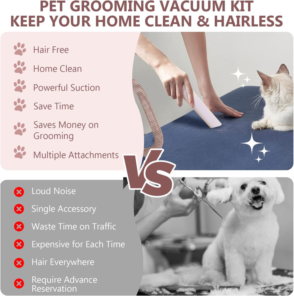 6-in-1 Pet Grooming Vacuum Cleaner | Professional Pet Grooming Vacuum with 6 Pet Grooming Tools | GDV01