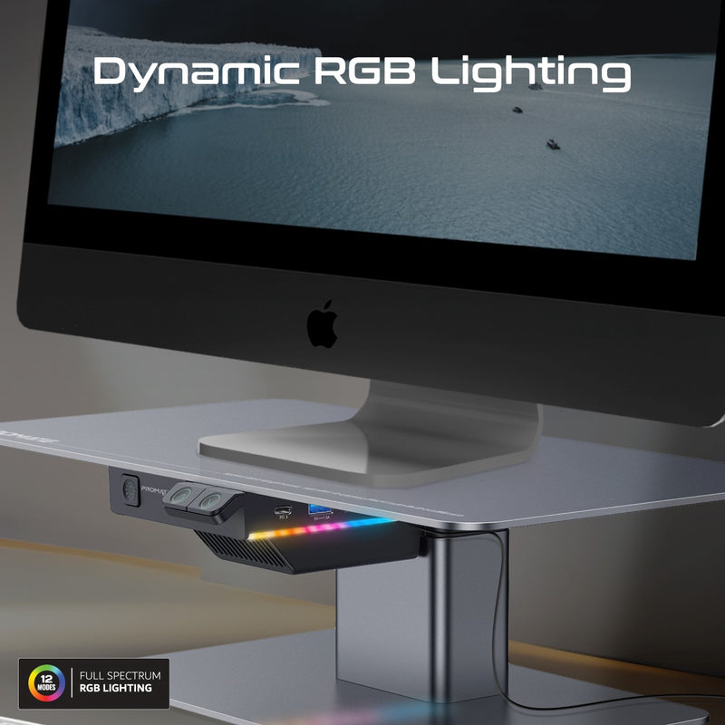 Promate Motorized Ergonomic Monitor & Laptop Stand with Built-In USB Hub | Raizer |