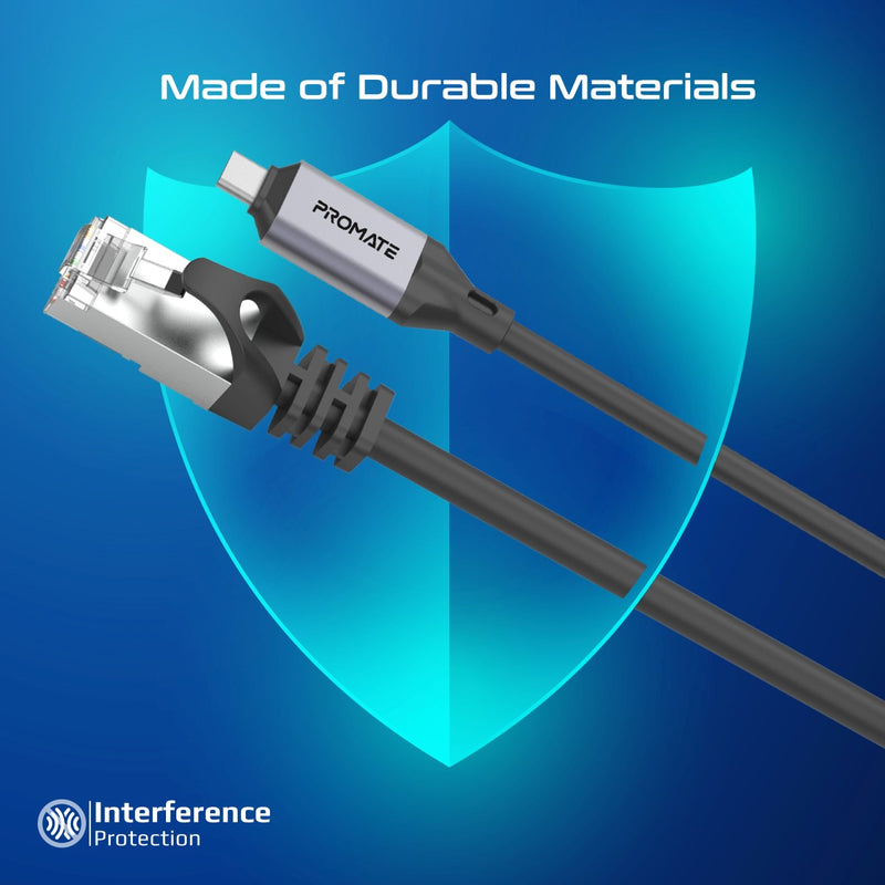 Promate High Speed USB-C Gigabit Ethernet Cable | CLink-RJ45 |
