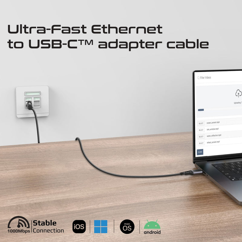 Promate High Speed USB-C Gigabit Ethernet Cable | CLink-RJ45 |
