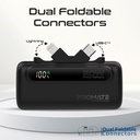 Promate Ultra-Compact Fast Charging Power Bank with Dual foldable USB-C™ & Lightning Connectors 20W, 5000mAh | PowerUp-Duo |