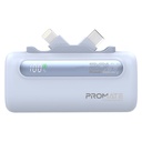 Promate Ultra-Compact Fast Charging Power Bank with Dual foldable USB-C™ & Lightning Connectors 20W, 5000mAh | PowerUp-Duo |
