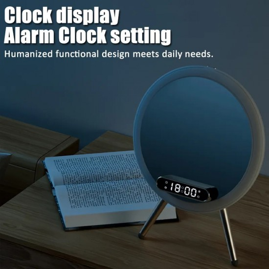 Magic Mirror Q6 With Light & 15W Wireless Charging Bluetooth Clock Q6