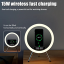 Magic Mirror Q6 With Light & 15W Wireless Charging Bluetooth Clock Q6
