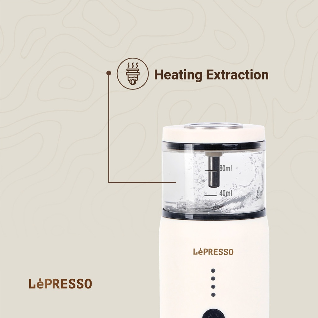 LePresso 135W 80ml Portable Espresso Machine Temperature Gauge Direct Heating & Extraction for Perfect Coffee |LP001|