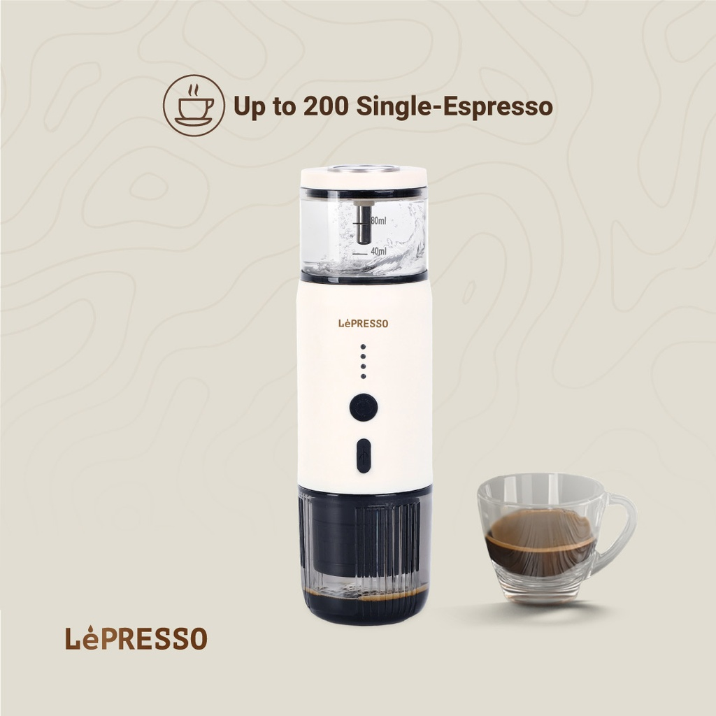 LePresso 135W 80ml Portable Espresso Machine Temperature Gauge Direct Heating & Extraction for Perfect Coffee |LP001|