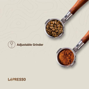 LePresso 20 Bar Automatic Espresso Machine - Adjustable Grinder, Hot Water Dispenser, Multiple Brewing Options - Black |LP003| |LPCFFM0003-BK|