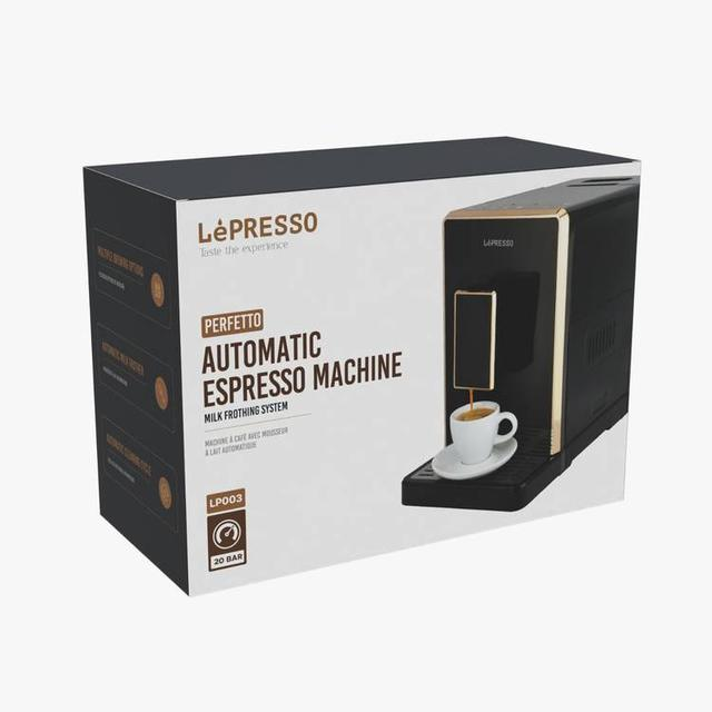 LePresso 20 Bar Automatic Espresso Machine - Adjustable Grinder, Hot Water Dispenser, Multiple Brewing Options - Black |LP003| |LPCFFM0003-BK|