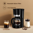 LePresso Breakfast Set: Toaster, Kettle & Drip Coffee Maker - Auto Shut Off, Keep Warm Function, Stainless Steel - Black |LP009||LPCFFM0009|