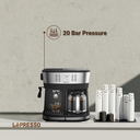 LePresso Dual Brew Espresso & Drip Coffee Machine 20 Bar Pressure, Milk Steamer, Adjustable Temperature, Programmable, Nespresso Compatible - Black |LP002||LPCFFM0002-BK|