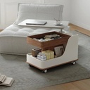 Stylish Movable Solid Wood Coffee Table with Wheels & Lift Top Multifunctional Space-Saving Design Side Table for Living Room |CJ08|