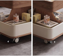 Stylish Movable Solid Wood Coffee Table with Wheels & Lift Top Multifunctional Space-Saving Design Side Table for Living Room |CJ08|