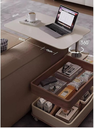 Stylish Movable Solid Wood Coffee Table with Wheels & Lift Top Multifunctional Space-Saving Design Side Table for Living Room |CJ08|