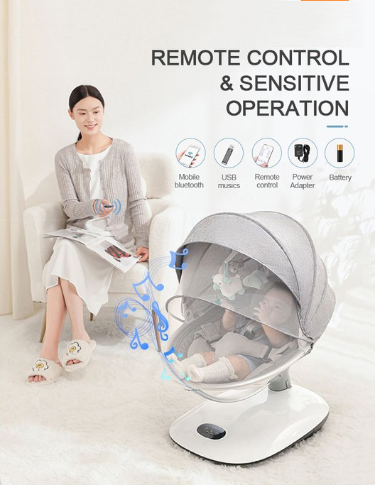 Electric Automatic Baby Swing With Bluetooth Function 5-Point Harness,Adjustable Swing & Accessories for Ultimate Comfort |S800|