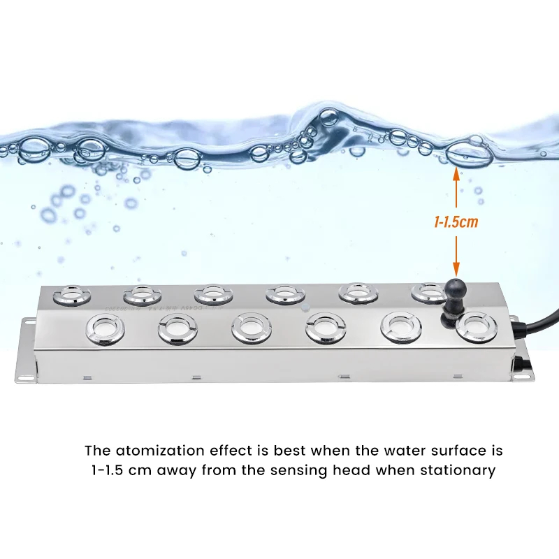 Mist Maker 8/12 Head Ultrasonic Mist Fogger with Power Supply for Rockery, Pool, Fish Pond Fog