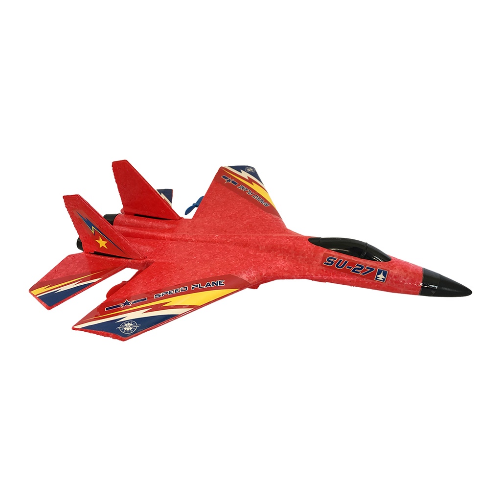A&T Airplane for Kids SU-27 Easy to Fly Anti Fall Glider Fighter Jet 2.4GHz 2 Channel RC Plane With Built in Smart Gyro System |AT02|