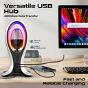 Promate Dynamic High Fidelity Dual Mode RGB Speaker with 4 in 1 Multifunctional Headphone Stand & USB Hub |Alpha-X|