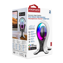 Promate Dynamic High Fidelity Dual Mode RGB Speaker with 4 in 1 Multifunctional Headphone Stand & USB Hub |Alpha-X|