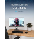 Powerology 27" 4K UHD Office Monitor Adjustable Rotating Stand RGB Light HDR Enhanced Contrast AMD FreeSync Black |P4KOM27BK|
