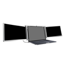 Powerology Dual Screen Portable Monitor 13.3" to 17.3" Laptops, Single Wire Connection, Windows & Mac Compatibility - Silver |PDSLM13|