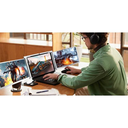 Powerology Dual Screen Portable Monitor 13.3" to 17.3" Laptops, Single Wire Connection, Windows & Mac Compatibility - Silver |PDSLM13|