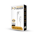 7MD Mono Earphone with Lightning Connector - Superior Stereo Sound 120cm Smart Wired Control Clear Mic Ergonomic Design |7MD-WEP01|