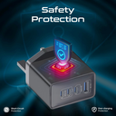 Promate Next-Gen GaNFast 67W Multi-Device Quick Charger 3.0 with Fast Charging & Safety Features |GaNPort4-67PD|