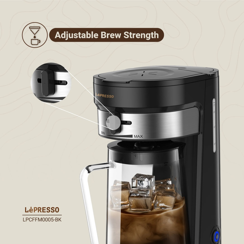 LePresso 700W 2.5L One Tap Brewing Cold Brew Machine Ice Coffee & Tea |LPCFFM0005-BK|