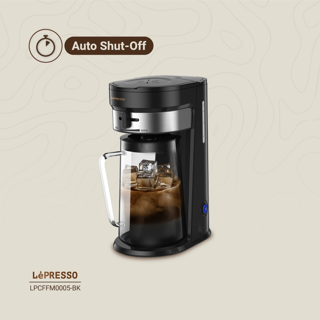 LePresso 700W 2.5L One Tap Brewing Cold Brew Machine Ice Coffee & Tea |LPCFFM0005-BK|